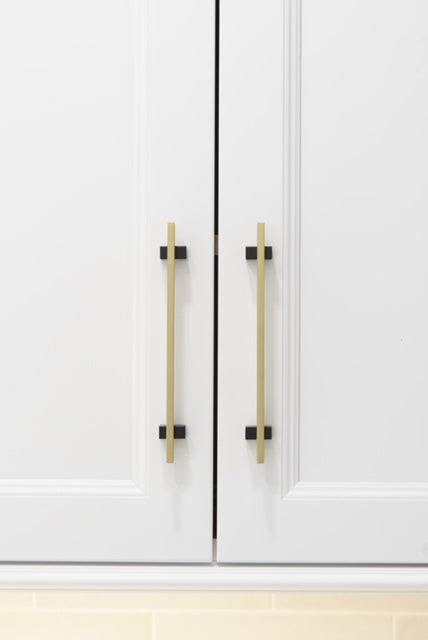Two Tone Cabinet Knobs and Handles Black & Brass Cabinet Hardware
