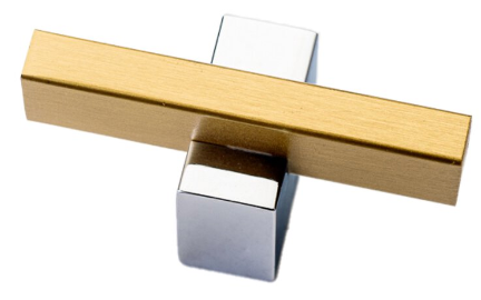 Two Tone Cabinet Knobs and Handles Chrome & Brass Cabinet Hardware