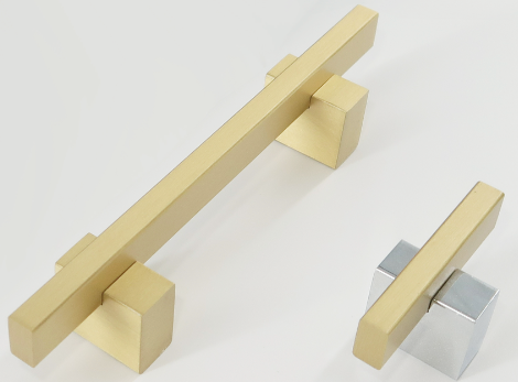 Two Tone Cabinet Knobs and Handles Chrome & Brass Cabinet Hardware