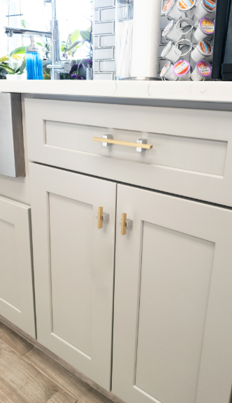Two Tone Cabinet Knobs and Handles Chrome & Brass Cabinet Hardware