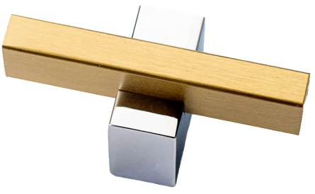 Two Tone Cabinet Knobs and Handles Chrome & Brass Cabinet Hardware