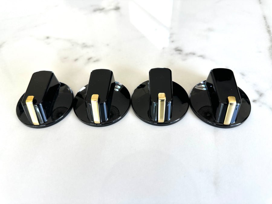 Black universal stove knob for gas and electric ranges