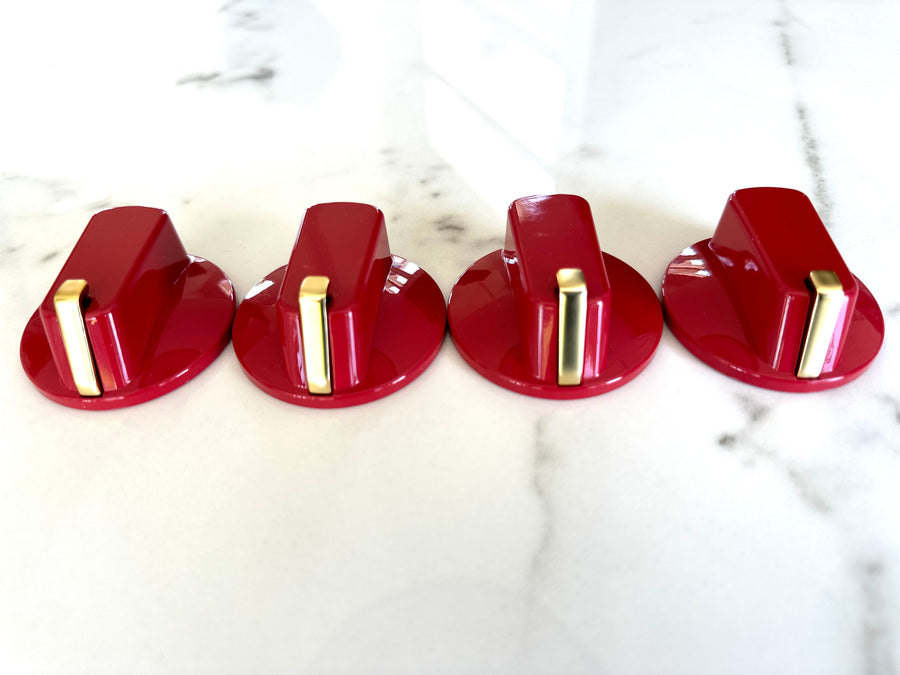 Red universal stove knob for gas and electric range