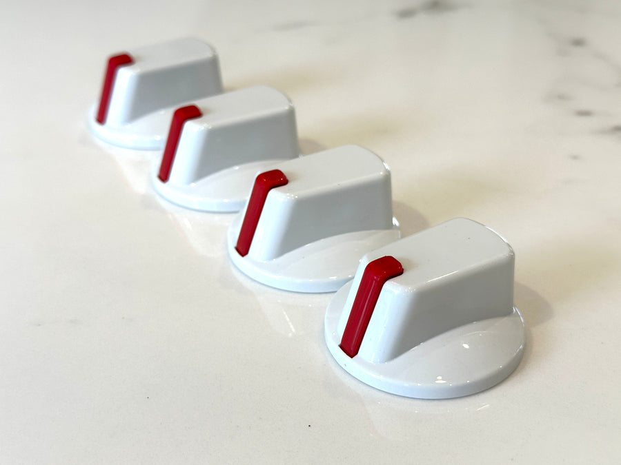 White universal stove knob for gas and electric ranges