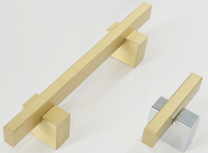 Two Tone Cabinet Knobs and Handles Chrome & Brass Cabinet Hardware