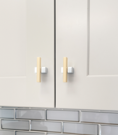 Two Tone Cabinet Knobs and Handles Chrome & Brass Cabinet Hardware