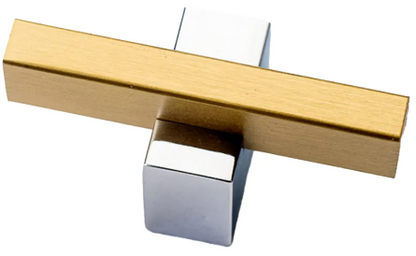 Two Tone Cabinet Knobs and Handles Chrome & Brass Cabinet Hardware