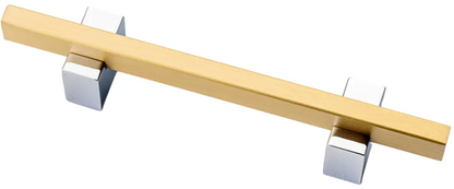 Two Tone Cabinet Knobs and Handles Chrome & Brass Cabinet Hardware