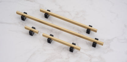 Two Tone Cabinet Knobs and Handles Black & Brass Cabinet Hardware