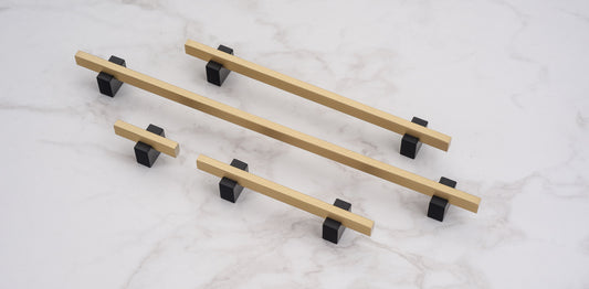 Two Tone Cabinet Knobs and Handles Black & Brass Cabinet Hardware